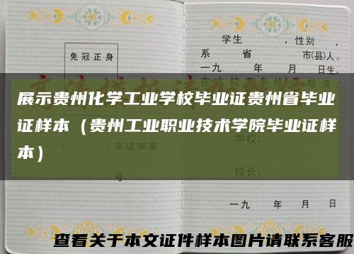 展示贵州化学工业学校毕业证贵州省毕业证样本（贵州工业职业技术学院毕业证样本）缩略图