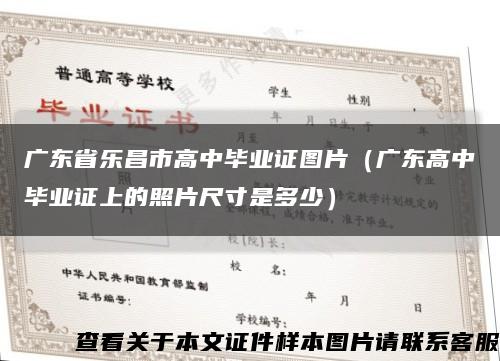 广东省乐昌市高中毕业证图片（广东高中毕业证上的照片尺寸是多少）缩略图