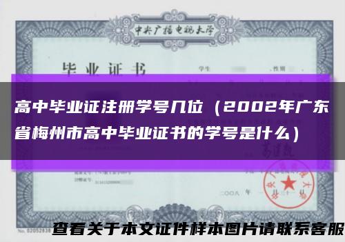 高中毕业证注册学号几位（2002年广东省梅州市高中毕业证书的学号是什么）缩略图