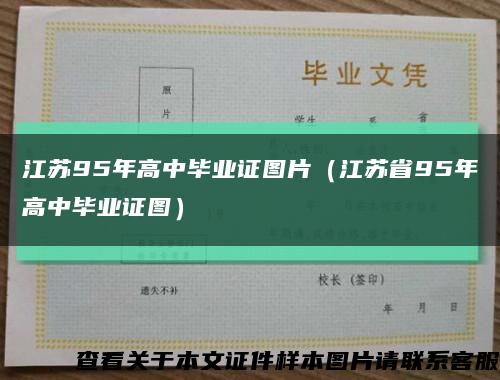 江苏95年高中毕业证图片（江苏省95年高中毕业证图）缩略图