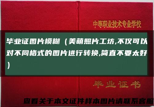 毕业证图片模糊（美萌照片工坊,不仅可以对不同格式的图片进行转换,简直不要太好）缩略图