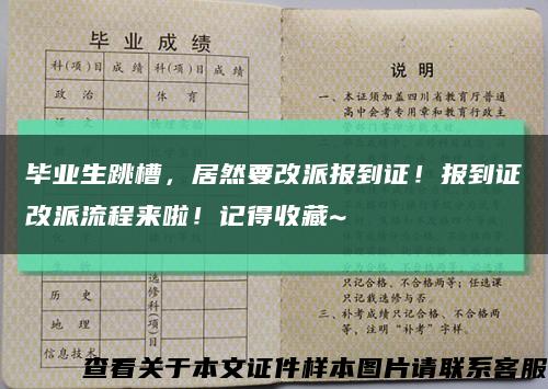 毕业生跳槽，居然要改派报到证！报到证改派流程来啦！记得收藏~缩略图