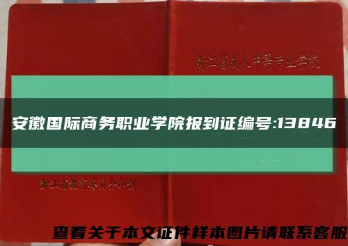 安徽国际商务职业学院报到证编号:13846缩略图