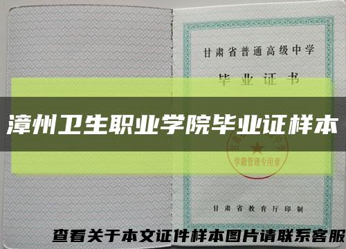 漳州卫生职业学院毕业证样本缩略图