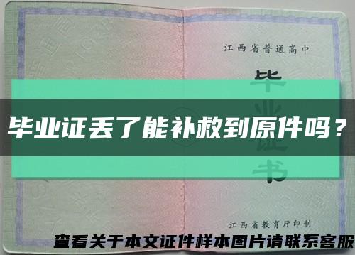 毕业证丢了能补救到原件吗？缩略图