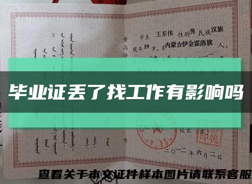 毕业证丢了找工作有影响吗缩略图