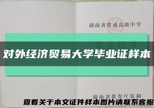 对外经济贸易大学毕业证样本缩略图