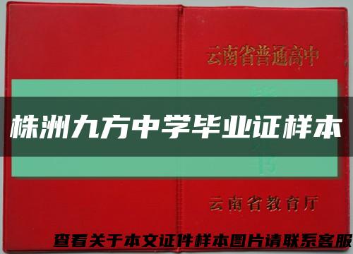 株洲九方中学毕业证样本缩略图