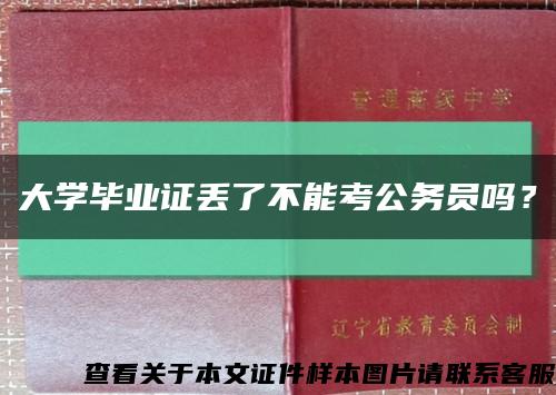 大学毕业证丢了不能考公务员吗？缩略图