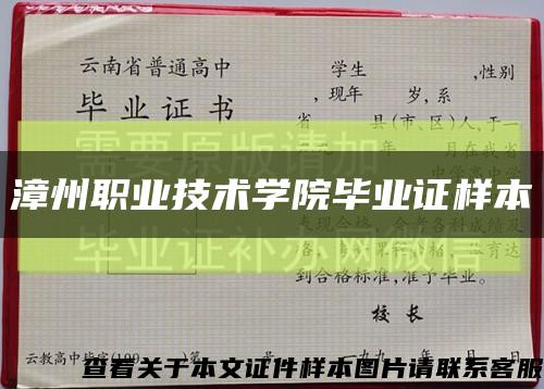 漳州职业技术学院毕业证样本缩略图