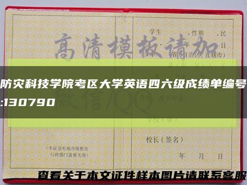 防灾科技学院考区大学英语四六级成绩单编号:130790缩略图