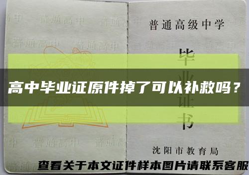 高中毕业证原件掉了可以补救吗？缩略图
