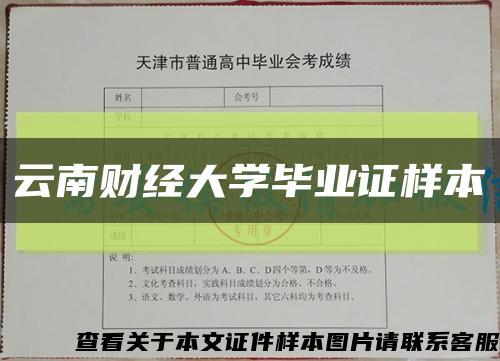 云南财经大学毕业证样本缩略图