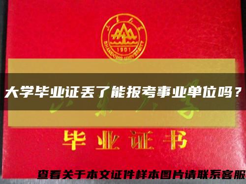 大学毕业证丢了能报考事业单位吗？缩略图