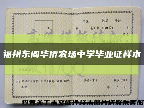 福州东阁华侨农场中学毕业证样本缩略图