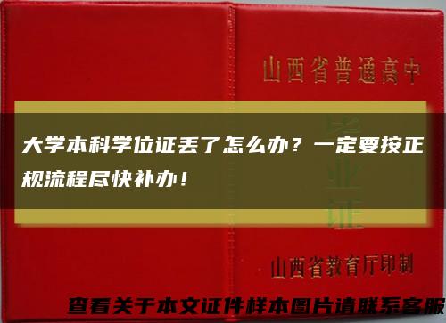 大学本科学位证丢了怎么办？一定要按正规流程尽快补办！缩略图
