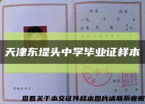 天津东堤头中学毕业证样本缩略图
