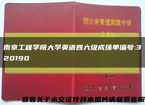 南京工程学院大学英语四六级成绩单编号:320190缩略图