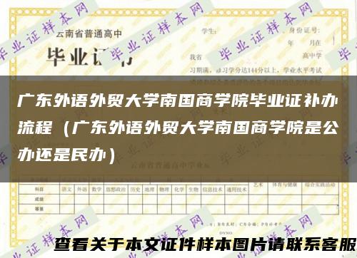 广东外语外贸大学南国商学院毕业证补办流程（广东外语外贸大学南国商学院是公办还是民办）缩略图