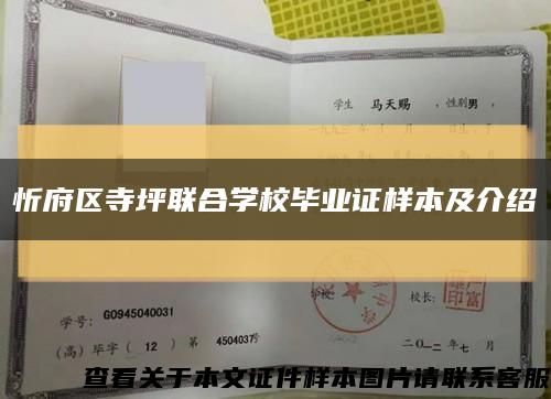 忻府区寺坪联合学校毕业证样本及介绍缩略图