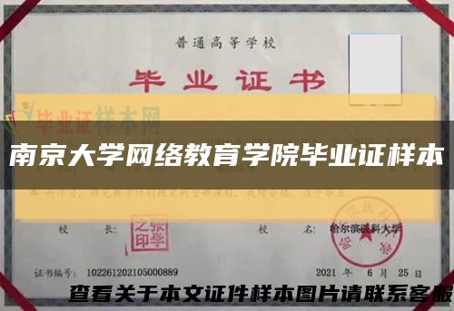 南京大学网络教育学院毕业证样本缩略图