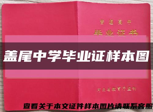 盖尾中学毕业证样本图缩略图