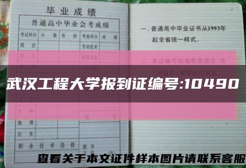 武汉工程大学报到证编号:10490缩略图