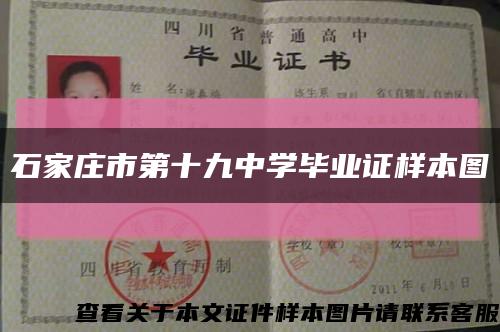 石家庄市第十九中学毕业证样本图缩略图