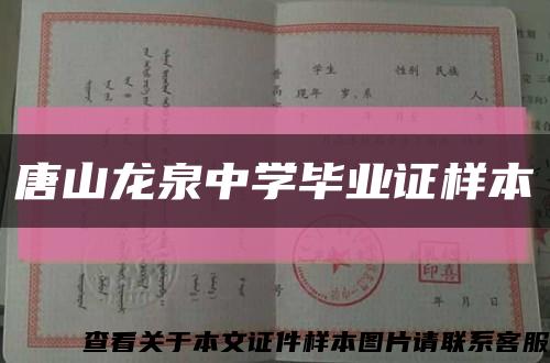 唐山龙泉中学毕业证样本缩略图