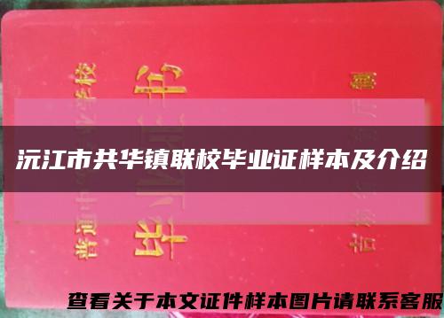 沅江市共华镇联校毕业证样本及介绍缩略图
