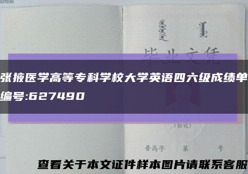 张掖医学高等专科学校大学英语四六级成绩单编号:627490缩略图