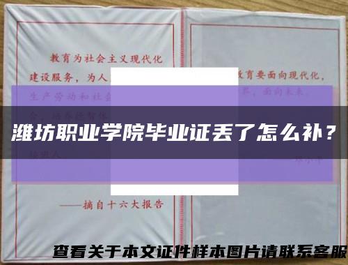 潍坊职业学院毕业证丢了怎么补？缩略图