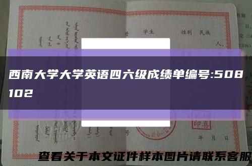 西南大学大学英语四六级成绩单编号:508102缩略图