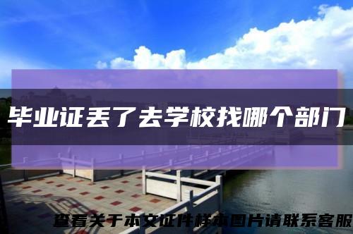 毕业证丢了去学校找哪个部门缩略图