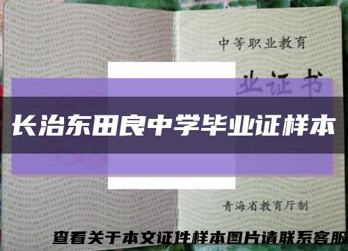 长治东田良中学毕业证样本缩略图