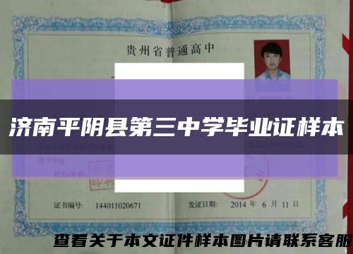 济南平阴县第三中学毕业证样本缩略图