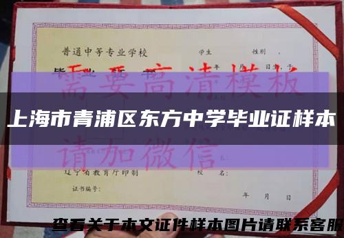 上海市青浦区东方中学毕业证样本缩略图
