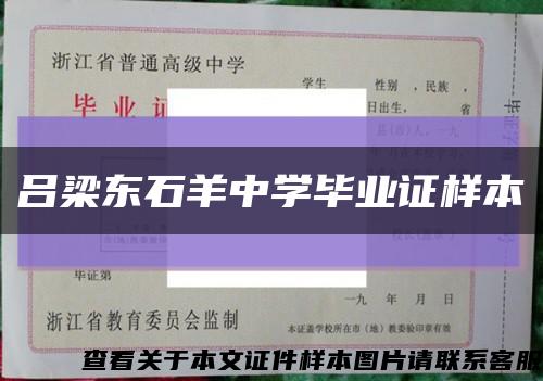 吕梁东石羊中学毕业证样本缩略图