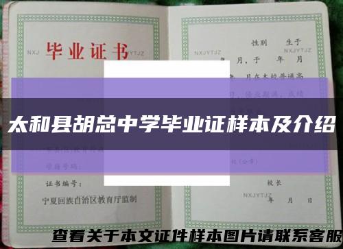 太和县胡总中学毕业证样本及介绍缩略图