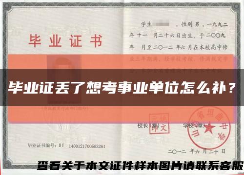 毕业证丢了想考事业单位怎么补？缩略图