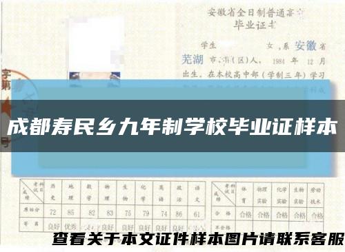 成都寿民乡九年制学校毕业证样本缩略图