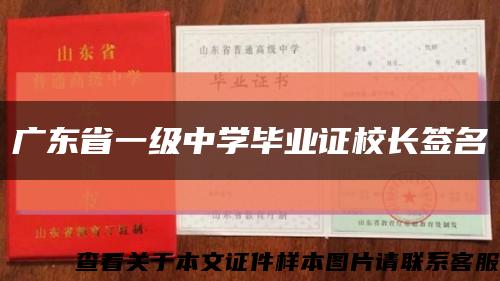 广东省一级中学毕业证校长签名缩略图