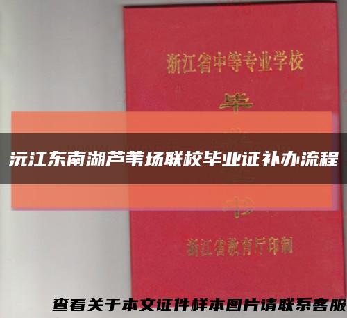 沅江东南湖芦苇场联校毕业证补办流程缩略图