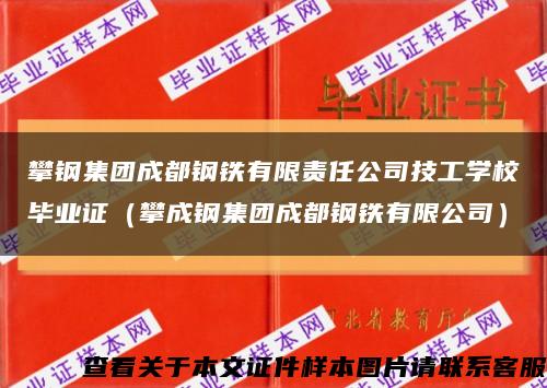 攀钢集团成都钢铁有限责任公司技工学校毕业证（攀成钢集团成都钢铁有限公司）缩略图