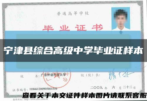 宁津县综合高级中学毕业证样本缩略图