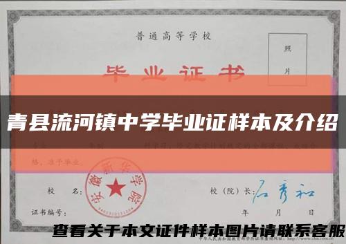 青县流河镇中学毕业证样本及介绍缩略图