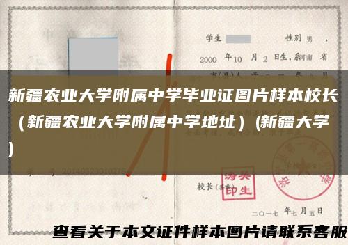 新疆农业大学附属中学毕业证图片样本校长（新疆农业大学附属中学地址）(新疆大学)缩略图