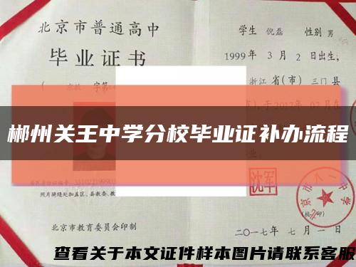 郴州关王中学分校毕业证补办流程缩略图