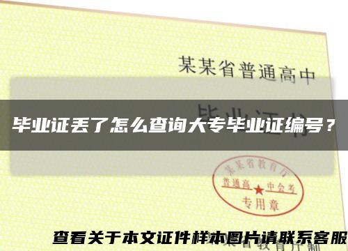 毕业证丢了怎么查询大专毕业证编号？缩略图