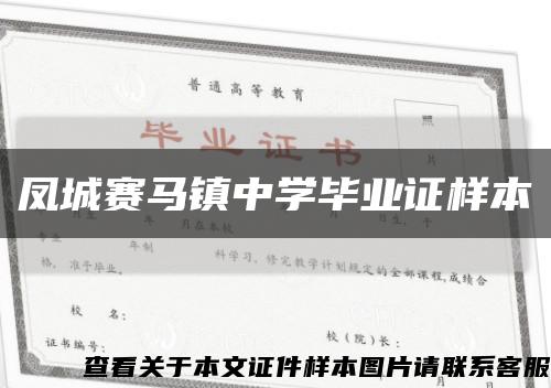 凤城赛马镇中学毕业证样本缩略图